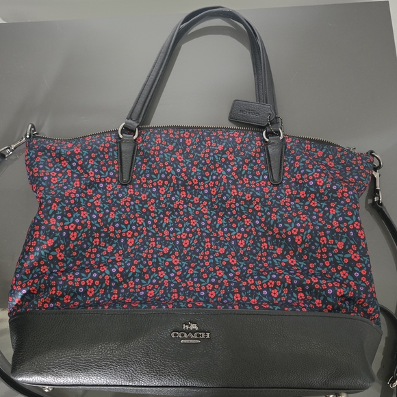 Coach Black and Red Floral Women's Bag - Picture 1 of 6